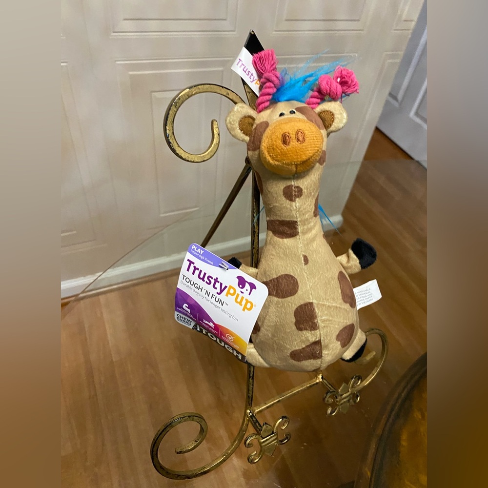 Giraffe Dog Toy - Brown and Blue